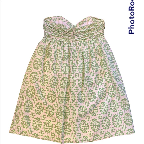 Shoshanna Ruched Twist Bust Strapless Silk Dress - Picture 3 of 5